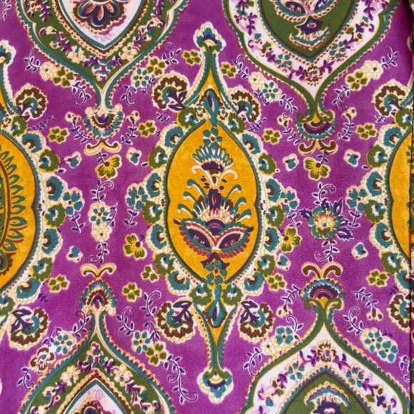 Ralph Lauren Paisley Boho Ruched Hem Drawstring Lounge Pants Purple Green Sz. S - Picture 10 of 10